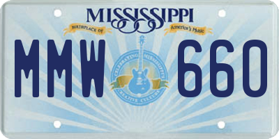 MS license plate MMW660