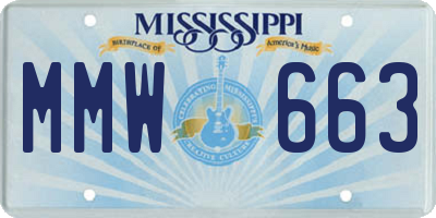 MS license plate MMW663