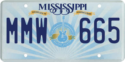 MS license plate MMW665