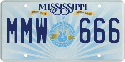 MS license plate MMW666