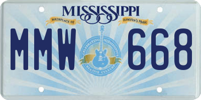 MS license plate MMW668