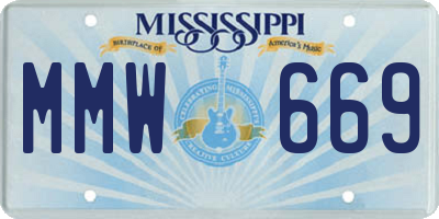 MS license plate MMW669