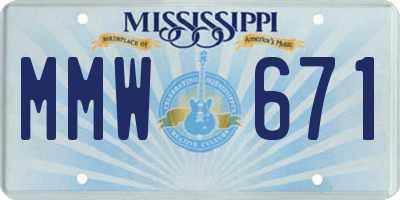 MS license plate MMW671