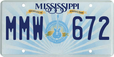 MS license plate MMW672