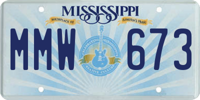 MS license plate MMW673