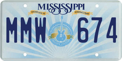 MS license plate MMW674