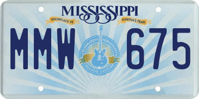 MS license plate MMW675
