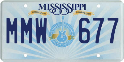 MS license plate MMW677