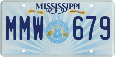 MS license plate MMW679
