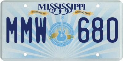 MS license plate MMW680