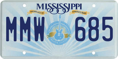 MS license plate MMW685