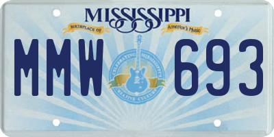 MS license plate MMW693