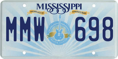 MS license plate MMW698