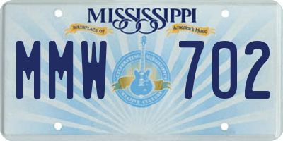 MS license plate MMW702