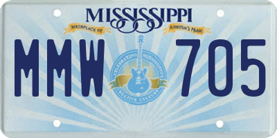 MS license plate MMW705