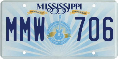 MS license plate MMW706