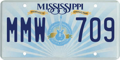 MS license plate MMW709