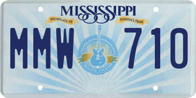 MS license plate MMW710
