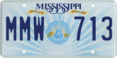 MS license plate MMW713
