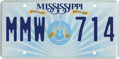 MS license plate MMW714