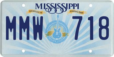 MS license plate MMW718