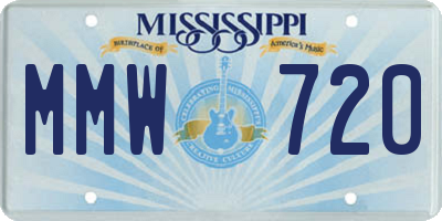 MS license plate MMW720