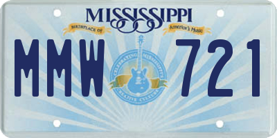 MS license plate MMW721