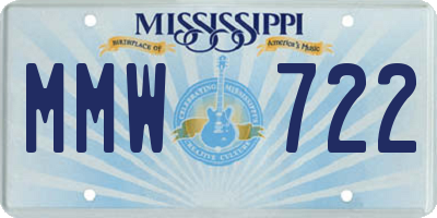 MS license plate MMW722