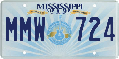 MS license plate MMW724