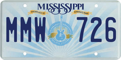 MS license plate MMW726
