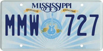 MS license plate MMW727