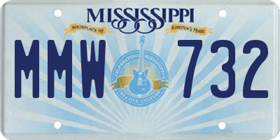 MS license plate MMW732