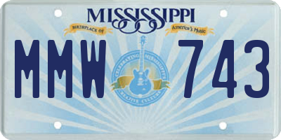 MS license plate MMW743