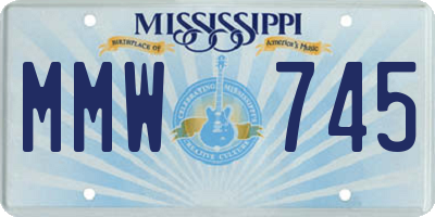 MS license plate MMW745