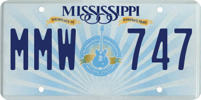 MS license plate MMW747