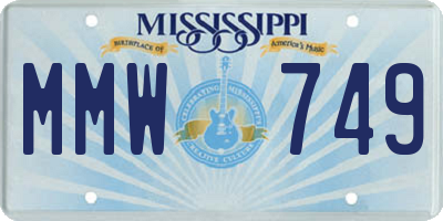MS license plate MMW749