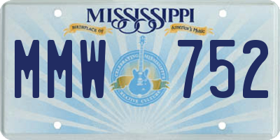 MS license plate MMW752