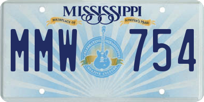 MS license plate MMW754
