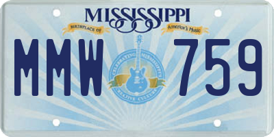 MS license plate MMW759