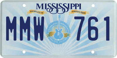 MS license plate MMW761