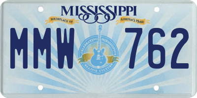 MS license plate MMW762
