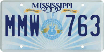 MS license plate MMW763