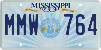 MS license plate MMW764