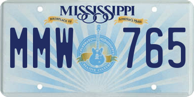 MS license plate MMW765