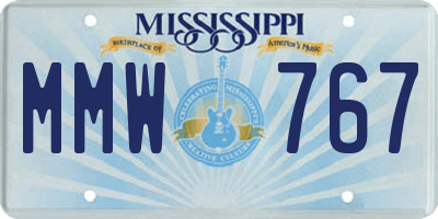 MS license plate MMW767