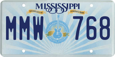 MS license plate MMW768