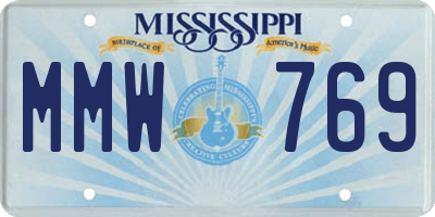 MS license plate MMW769