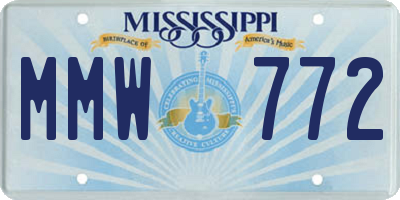 MS license plate MMW772