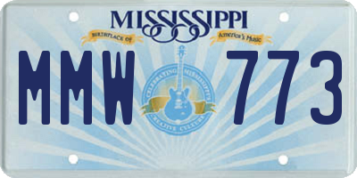 MS license plate MMW773