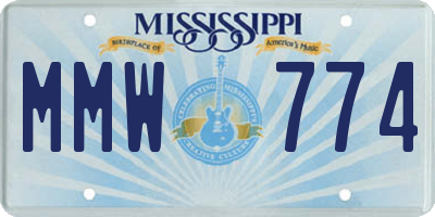 MS license plate MMW774